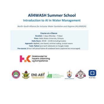 All4WASH Summer School Introduction to AI in Water Management Course Outline